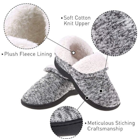 Women Slippers Warm Fleece House Shoes Memory Foam 5 - Picture 4 of 7